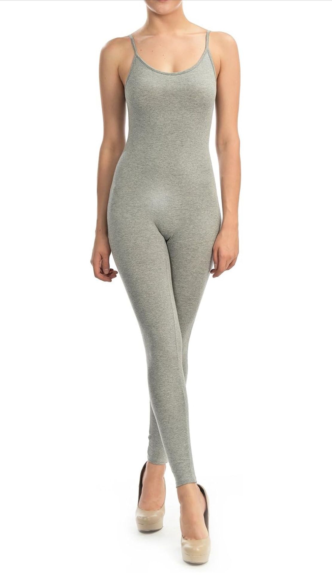 Women Catsuit Cotton Spaghetti Strapped Yoga Bodysuit Jumpsuit Reg/Plus Size