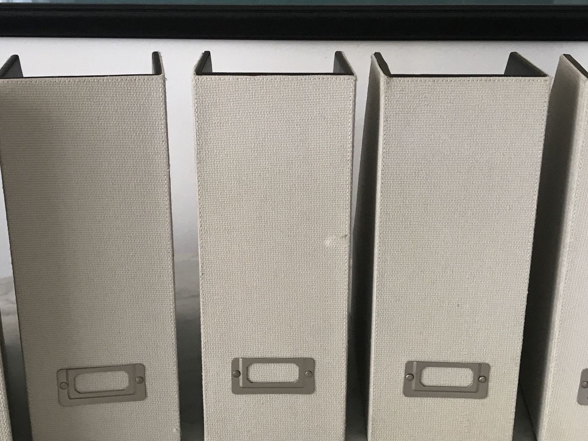 Free Container Store Linen Beige File Paper Magazine Holder