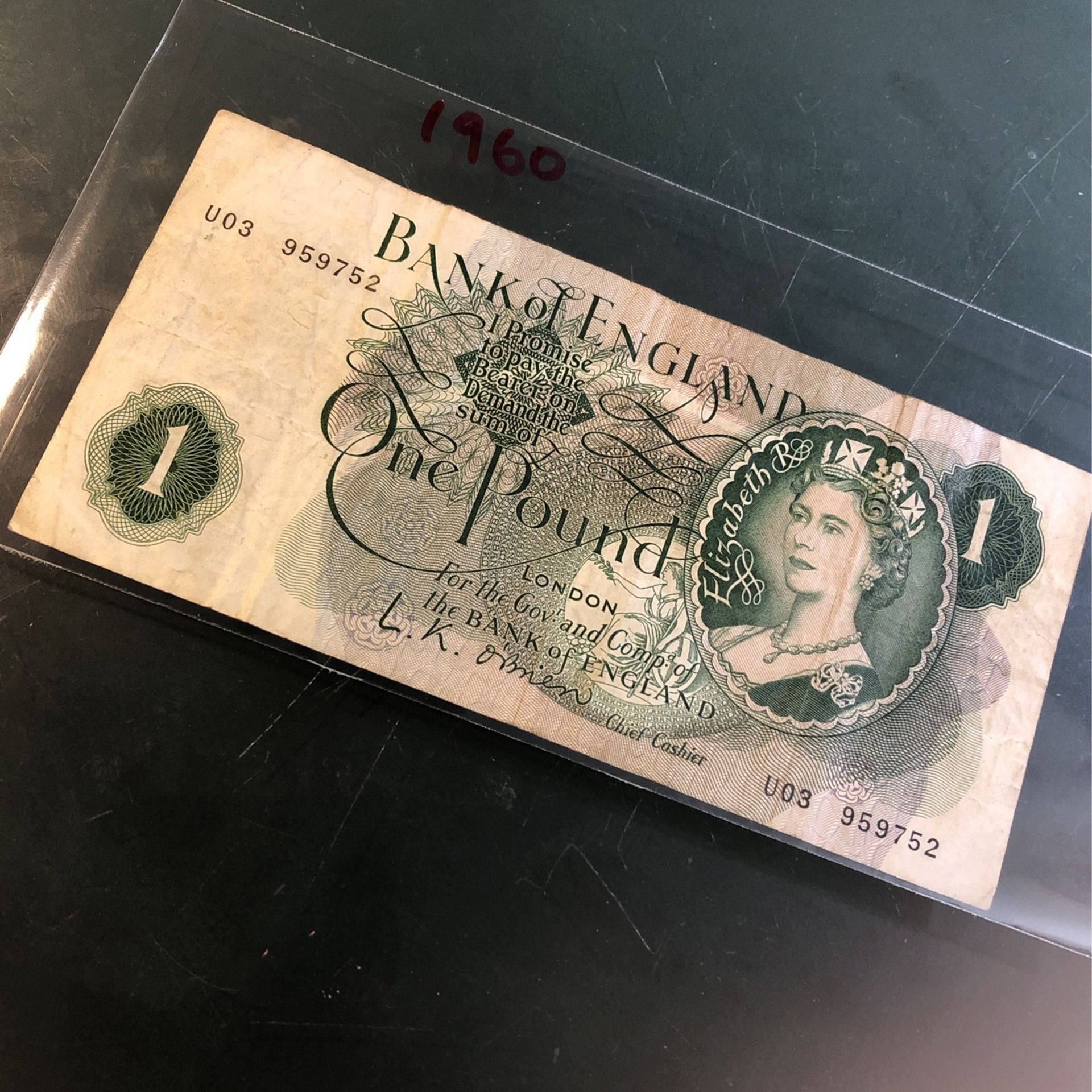 Vintage 1 Pound Yr 1960 Great Britain England