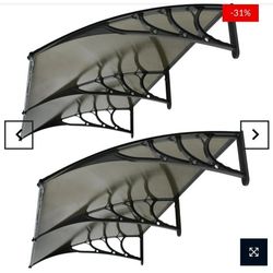 Set of 2 Window Awning 40"x 80" DIY Overhead Door Canopy Decorator Patio Cover