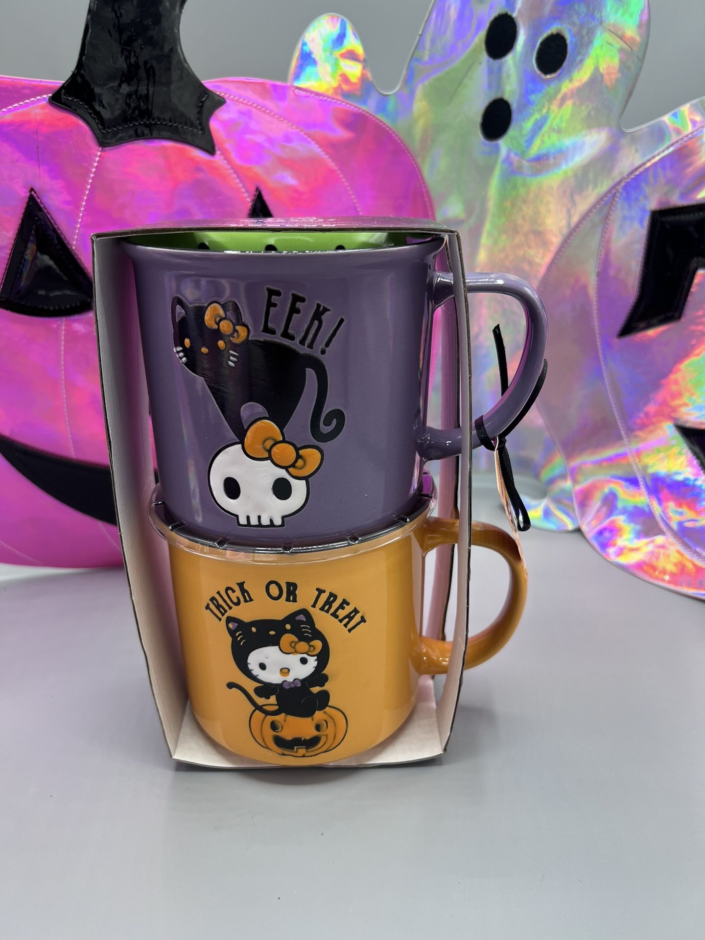 Super Cute Hello Kitty Halloween Cup 2 Pc Gift Set Rare 2024 HK And Friends 