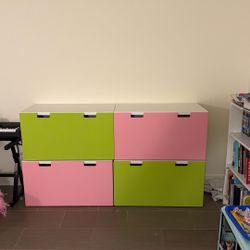 IKEA SMÅSTAD Drawers and Benches (4 Sets, Pink and Light Green Drawers