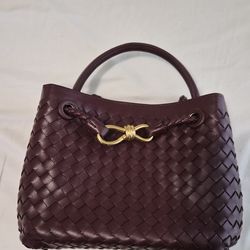 Burgundy woven purse