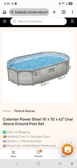 Coleman Power Steel 16′ x 10′ x 42″ Oval Above Ground Pool Set