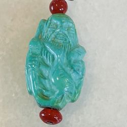 Antique Turquoise Buddha Pendant