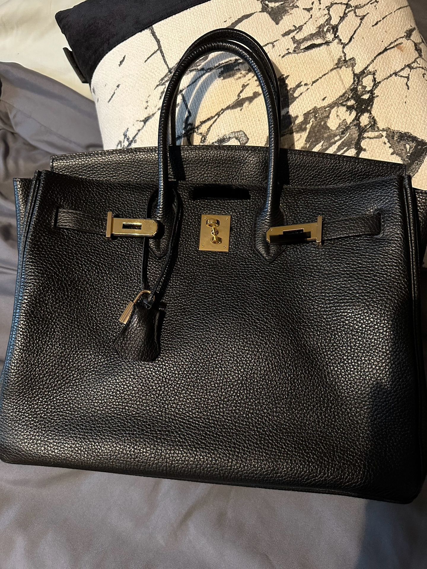 Birkin Style 35cm Leather Bag