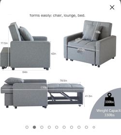 3-IN-1 Folding Sofa Bed Chair