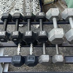 SET OF DUMBBELLS (PAIRS OF)  : 10s  12s  15s  20s  25s 