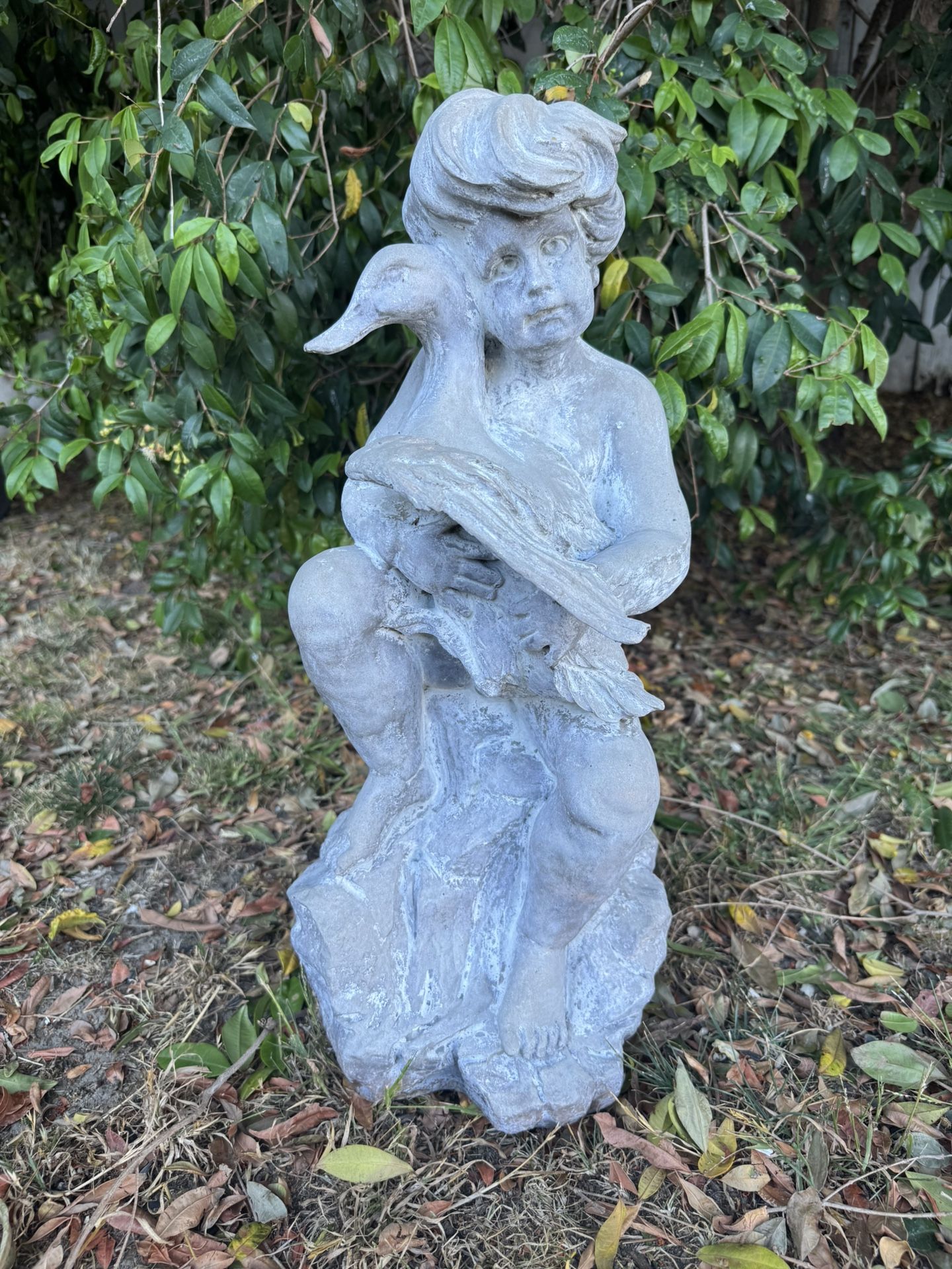 Vintage Resin Garden Statue- Perfect For Cottage garden Or Shabby Chic