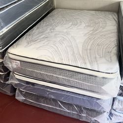 Queen Size Mattress 14” Inches Thick Pillow Top. Quality and Comfort,  Available All Sizes. New From Factory. Same Day Delivery