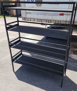 Heavy-Duty 4-Tier Metal Shelving Unit (64" Tall) | Estantería de Metal Pesado de 4 Niveles (64" de Alto)