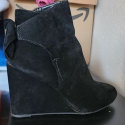 Black Wedge Bootie Size 9