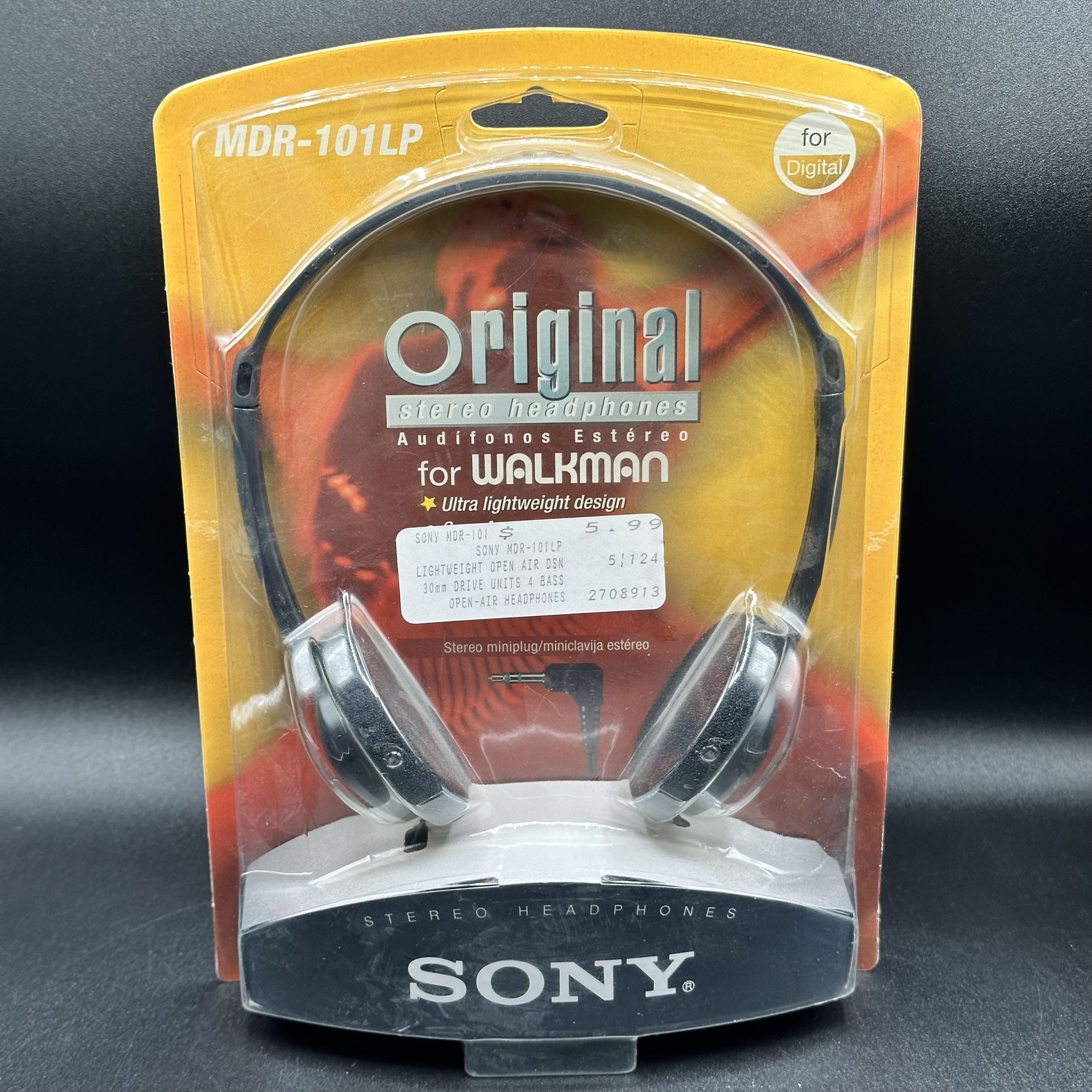 NOS SEALED Y2K Sony Lightweight Digital Stereo Wired Headphones Walkman MDRIOILP