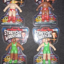 Stretchy Wrestling Wrestler Lot Of 4