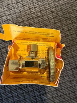 Polished brass Toliet tank trip lever and brass angle stop- brand new