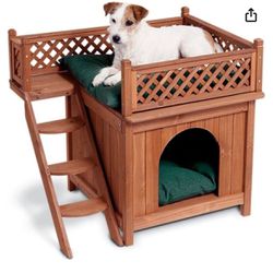 Pet dog cat house outdoor shelter with balcony only $50