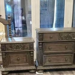 King Bed Frame, Nightstand, Dresser & Mirror Pick-up only***Location: Aliante***