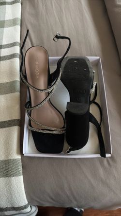 Black Rhinestone Heels