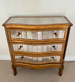 Pier 1 Gold 3-Drawer Mirrored Dresser Console Table