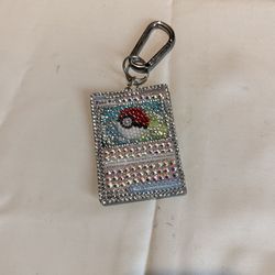 Custom Pokémon resin rhinestone card keychain