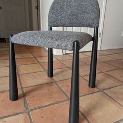 Modway Hayley Upholstered Fabric Dining Chair in Black Anthracite.