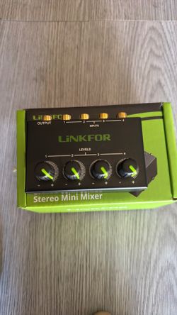 Stereo Audio Mixer CX400 Metal Shell Support RCA Input and Output Mini Passive Stereo Mixer with Separate Volume Controls 4 channel