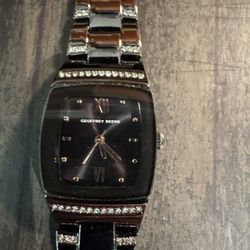 Geoffrey Beene Women's Gunmetal Metal Alloy Bracelet Watch, 32 mm. Needs Battery