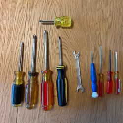10-Piece Screwdriver & Wrench Lot — Phillips, Flathead, Precision