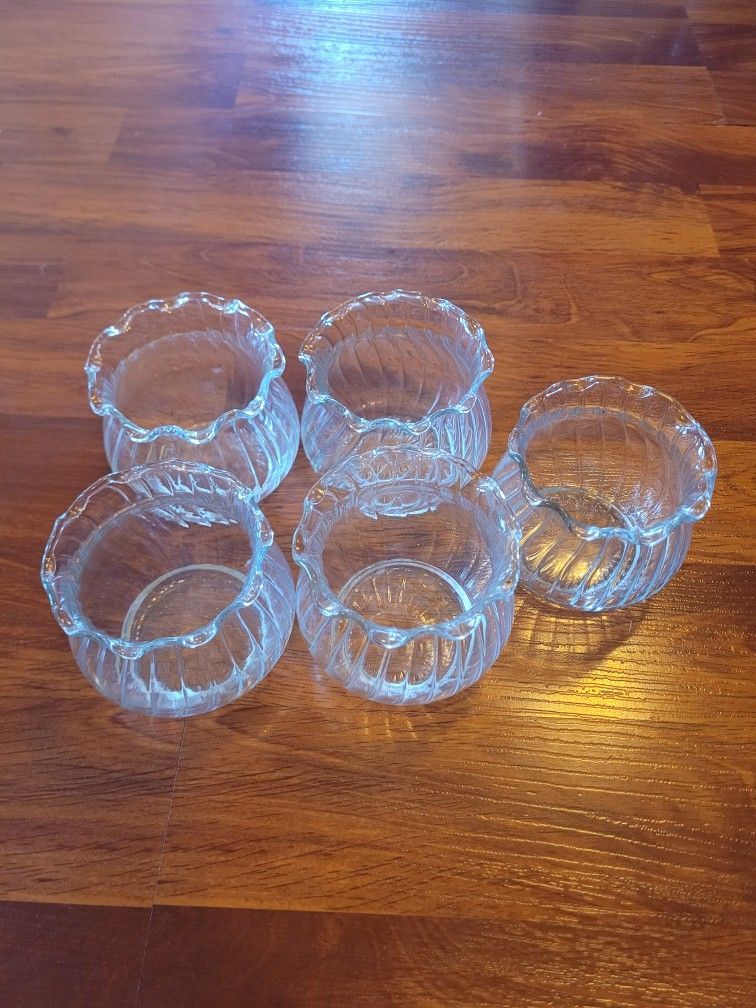 5 Glass Candle Holders