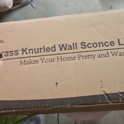 Black Wall Sconces Set of Two, 19.48'' Brushed Brass Knurled Bathroom