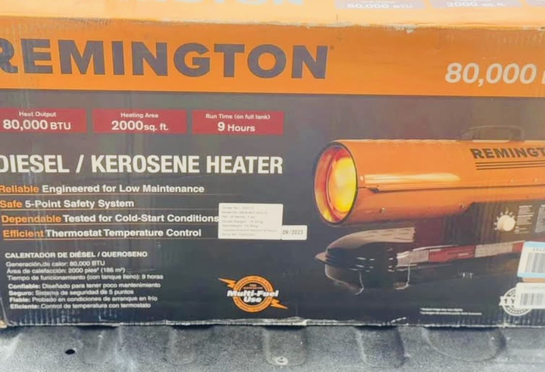 Remington 80,000 BTU Forced Air Kerosene/Diesel Space Heater with Thermostat