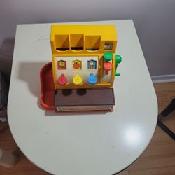 Vintage 1975 Fisher Price #926 Pretend Play Cash Register Toy - 6 Coins 