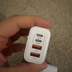 1 pack TT&C USB C Block 40W, 4 Ports Wall Plug USB C Charger Type C for iPhone 16,15,14,13,12,11, Pro Max, X, Xr, Xs, 8, Watch, Galaxy Phones, White  