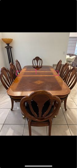 Mahogany Dining Set with Extending Table