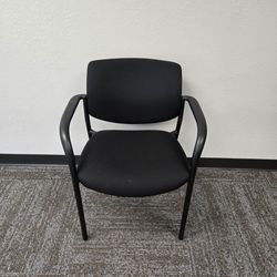 Black Fabric Guest Chair with Arms