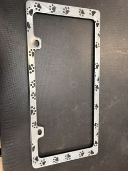 Dog Paws License Plate Frame