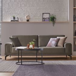 Evora Khaki Green 3-Seater Sofa Bed