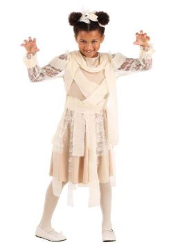 New Halloween Costumes Girls Mummy Dress Costume kids size large Items Included Dress Pair of Hair Ties