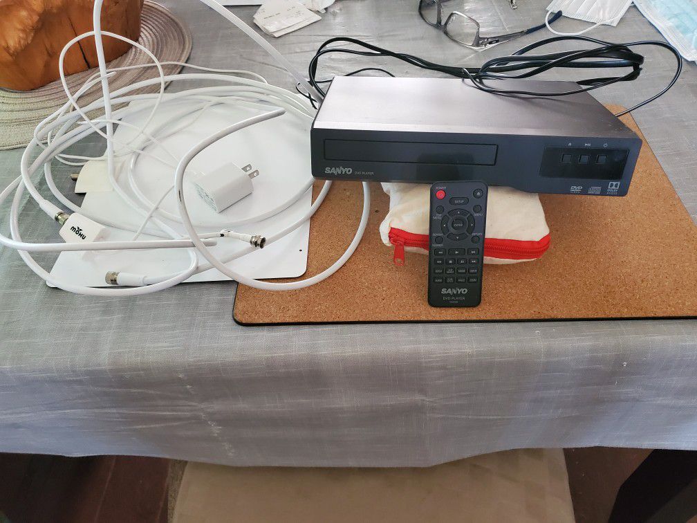 DVD player and a TV antenna