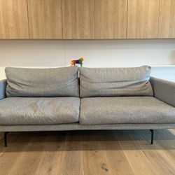 Modern Grey Sofa with Black Legs