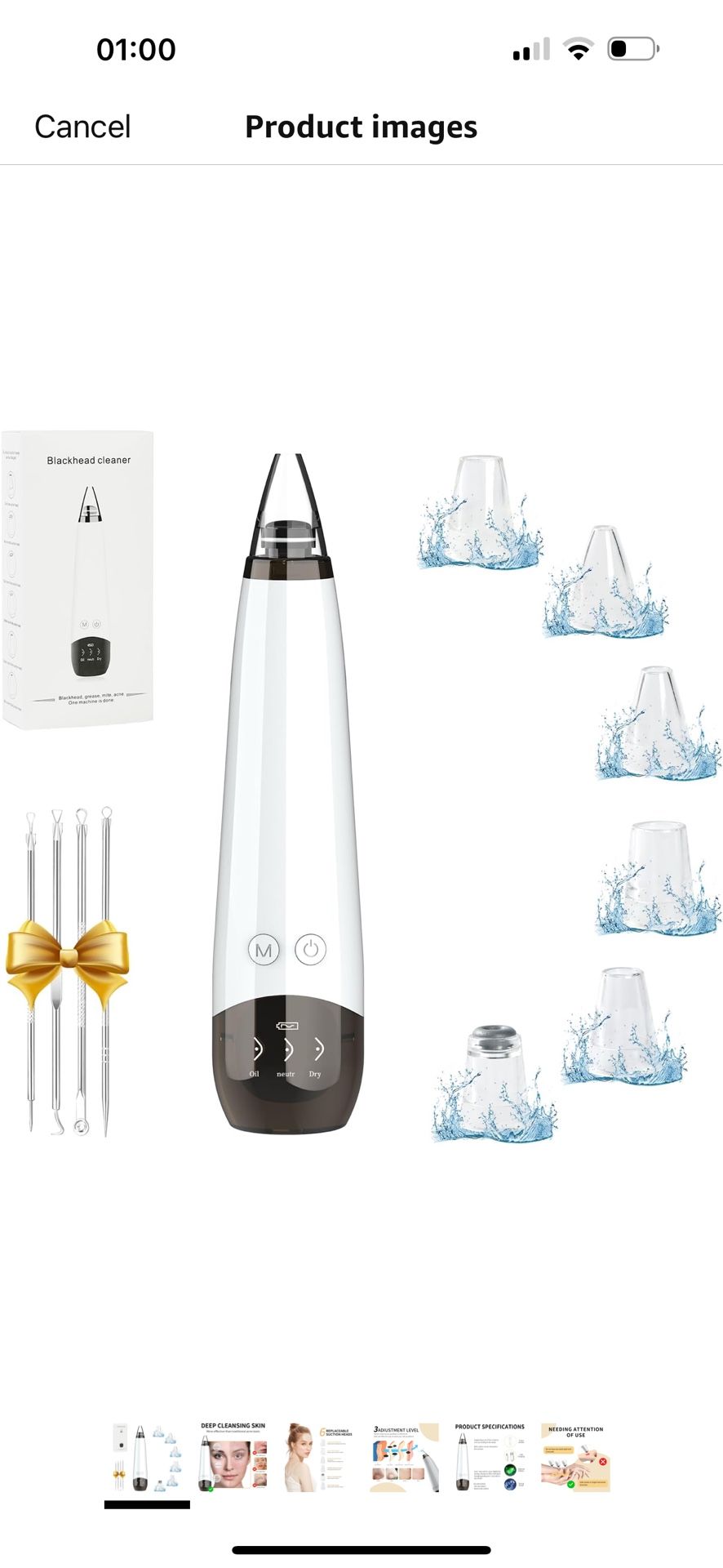 Brand New Blackhead Remover Pore Vacuum Cleaner - 6 Probes 3 Adjustable Suction Power,USB Rechargeable Blackhead Vacuum Kit Electric Acne Extractor To