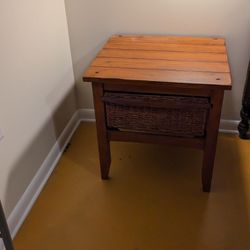 Nightstand With Basket Drawer