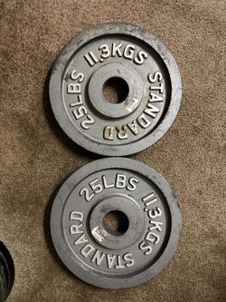 25LB Pair Barbell Standard weight plate set