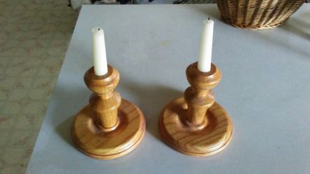 Oak Candle Stick Holders