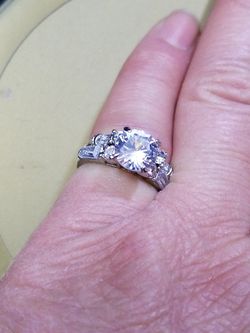 Gorgeous WOMAN'S round cut wedding engagement promises ring sets size 6.0