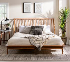 Mid-Century Modern Wood Spindle: QUEEN size