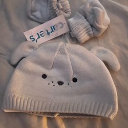 Baby hat and baby shoes