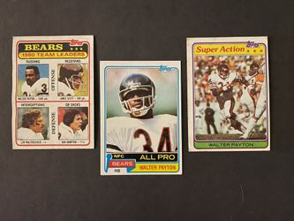 (3) 1981 Topps Walter Payton Set EX-MT