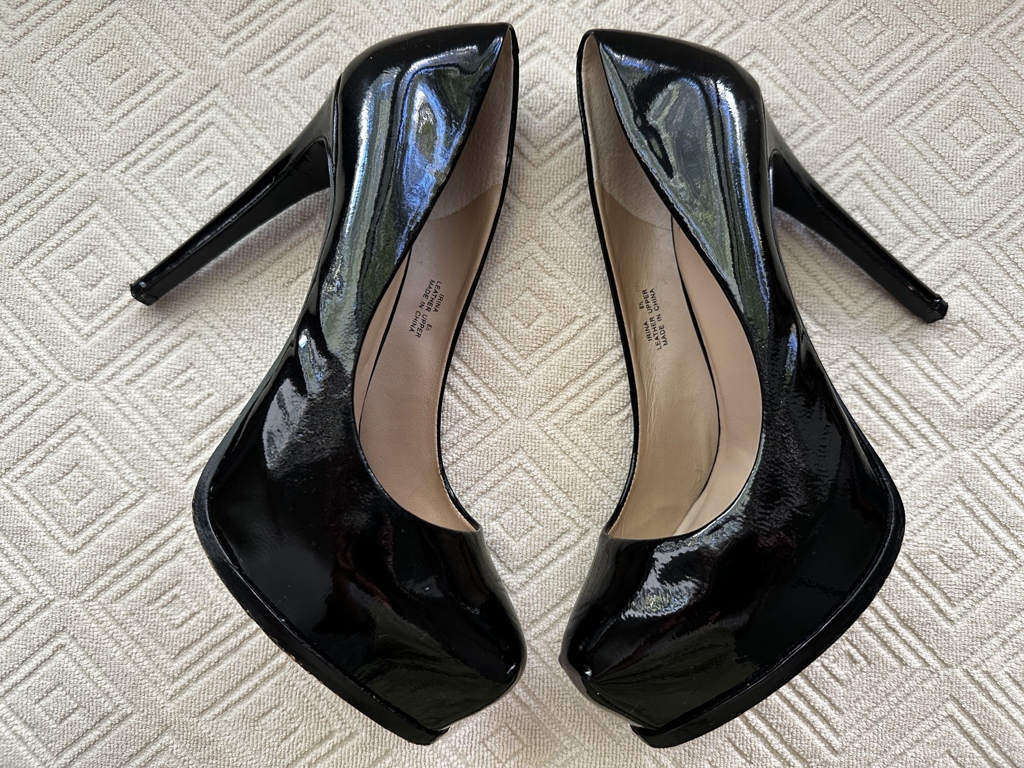 Black Patent Pour La Victoires 4” Heels W 8 1/2