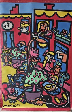 Peter Marco Original Acrylic On Canvas
